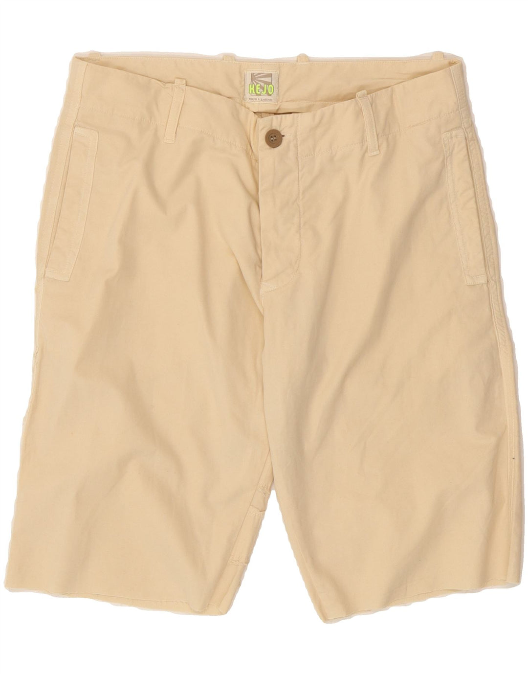 KEJO Mens Graphic Chino Shorts Medium W32 Beige Cotton Vintage Kejo and Second-Hand Kejo from Messina Hembry 