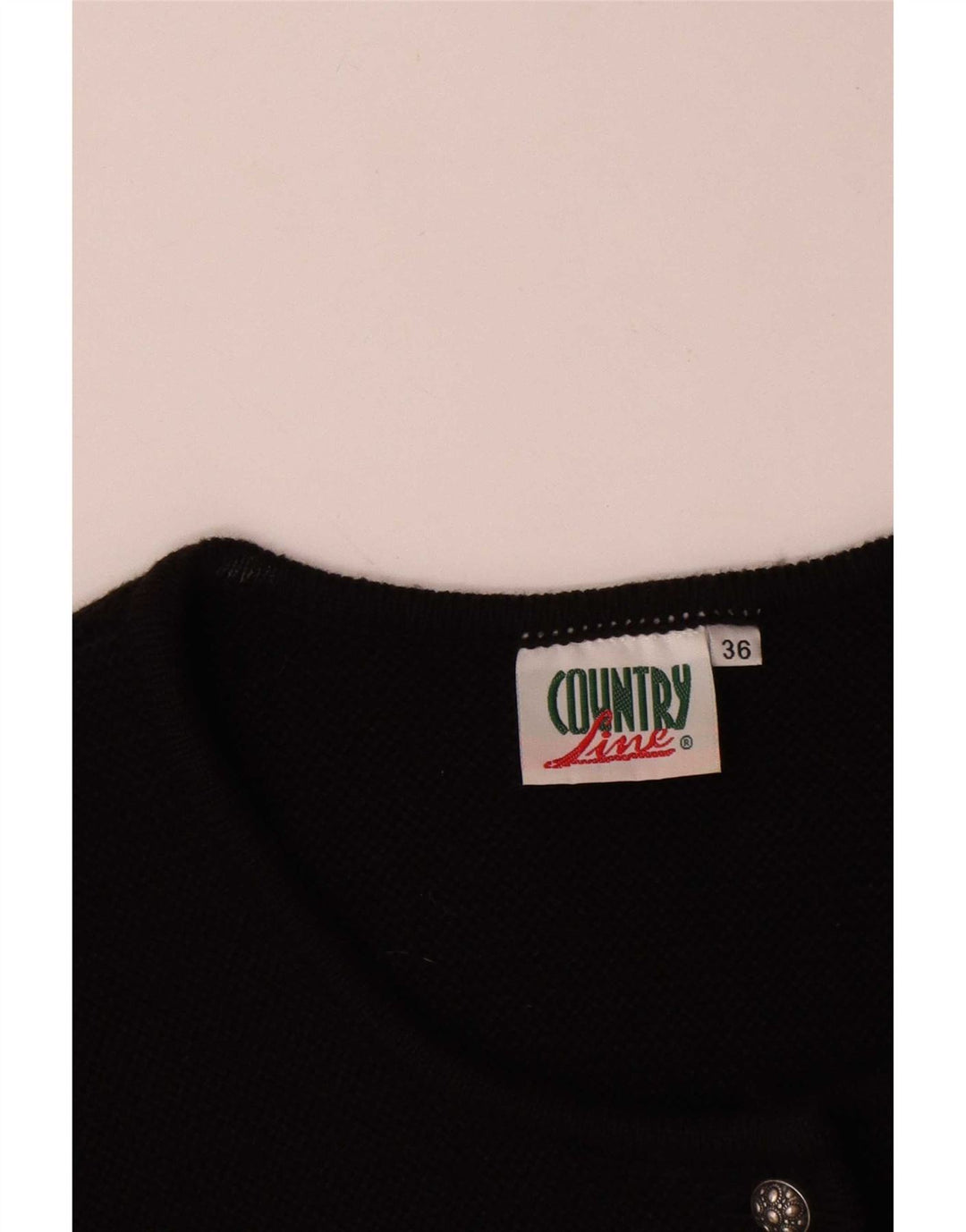 Country Line Damen-Cardigan-Pullover EU 36 Small Schwarz Polyacryl