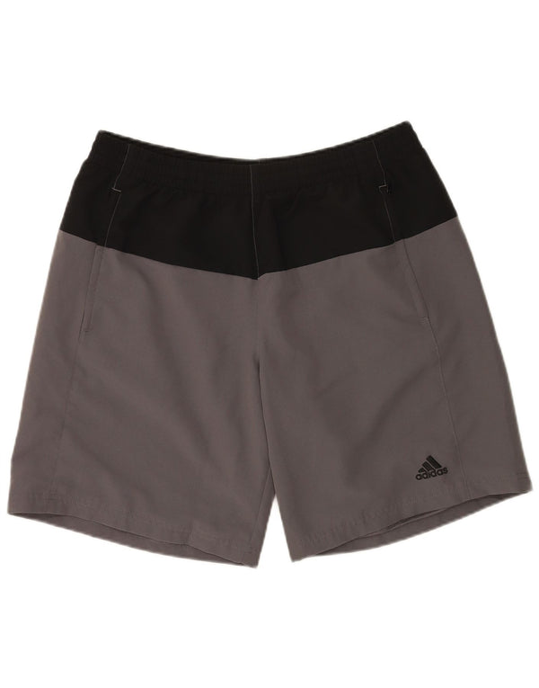 Adidas Herren-Sportshorts, großes graues Colourblock-Polyester