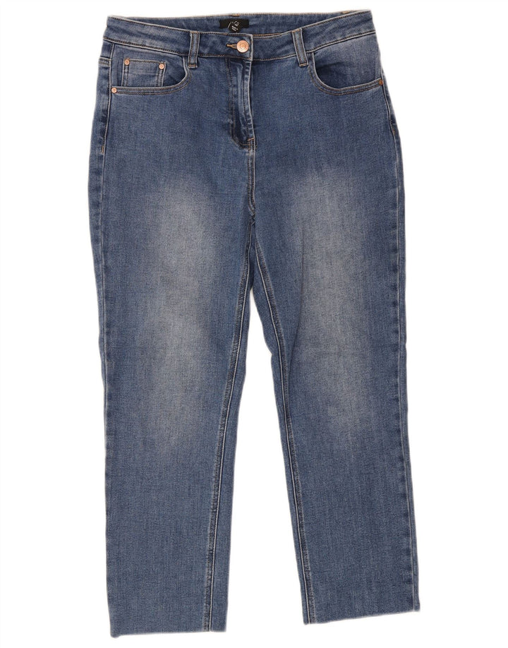 M&Co Damen-Cropped-Jeans UK 12 Medium W30 L25 Blaue Baumwolle