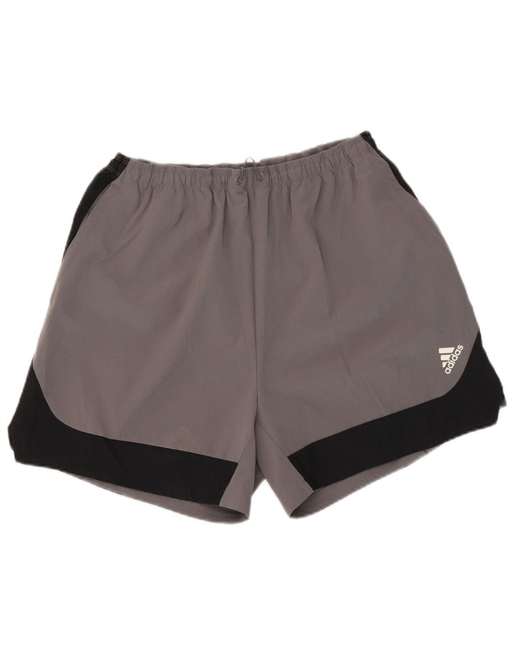 Adidas Herren Aeroready Sportshorts, großes graues Colourblock-Polyester