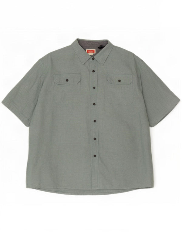 Wrangler Herren Kurzarmhemd 3XL Grüne Baumwolle