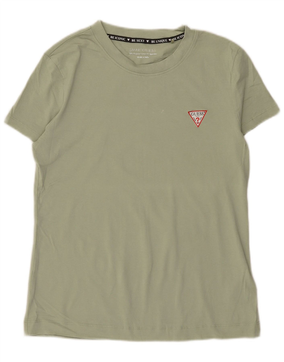 Guess Damen T-Shirt Top UK 12 Mittelgrün Baumwolle