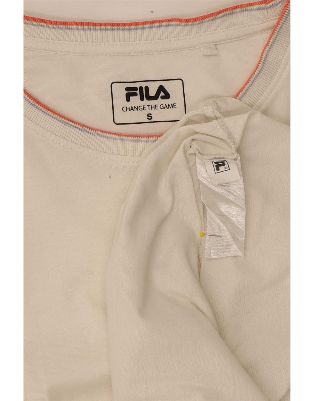 Fila Herren T-Shirt Top Small weiß gestreift aus Baumwolle