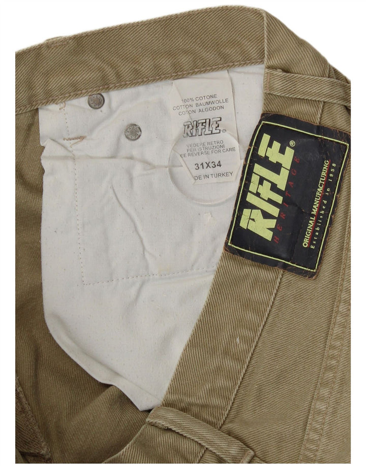 Rifle Herren-Freizeithose, gerade, W31, L29, Beige, Baumwolle