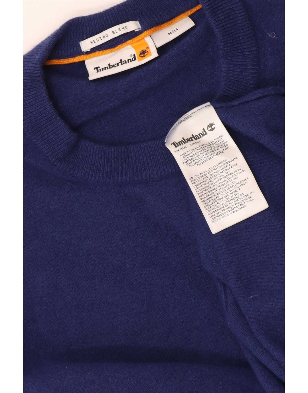 Timberland Herren-Pullover mit Rundhalsausschnitt, mittlere marineblaue Merinowolle
