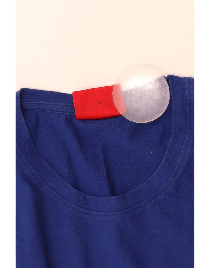 Hugo Boss Herren T-Shirt Top Large Blau Baumwolle