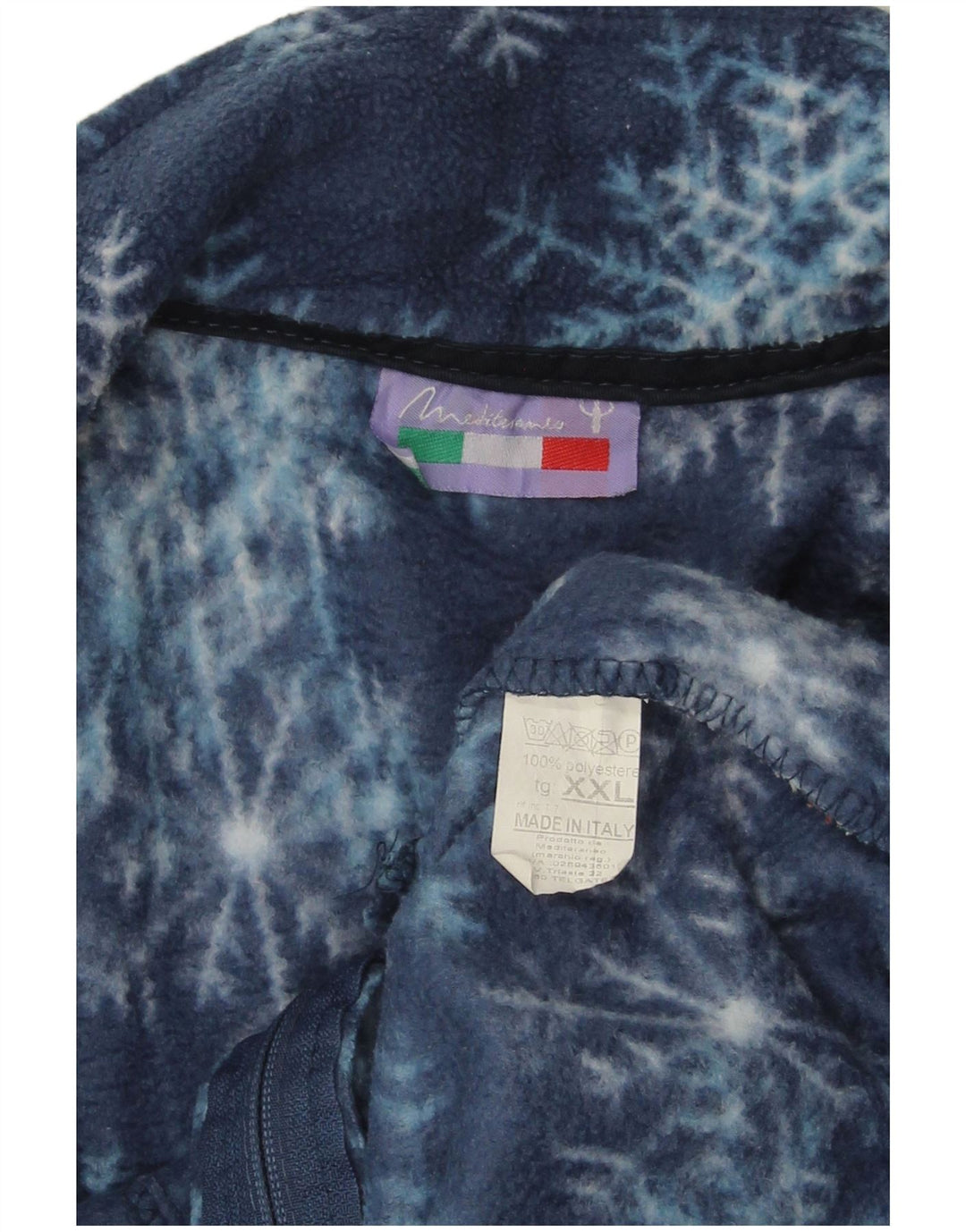 VINTAGE Damen Fleecejacke UK 20 2XL Marineblau Fair Isle Polyester