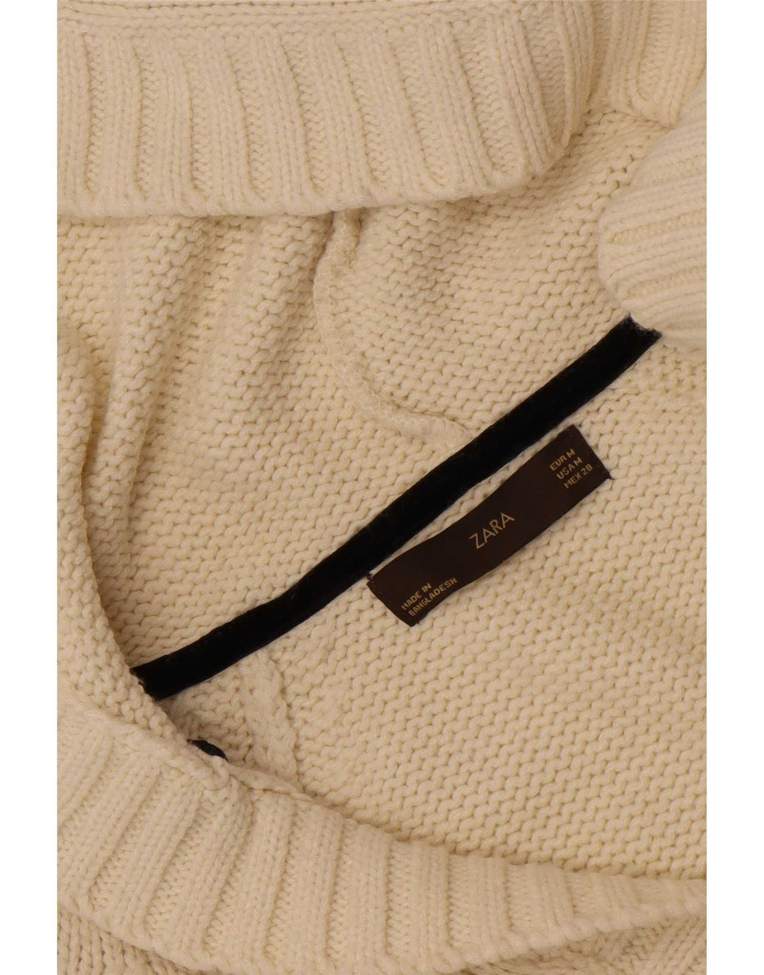 Zara Damen Kapuzenpullover UK 12 Medium Off White