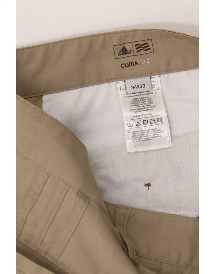 Adidas Herren Climalite Straight Chino Hose W34 L30 Beige Polyester