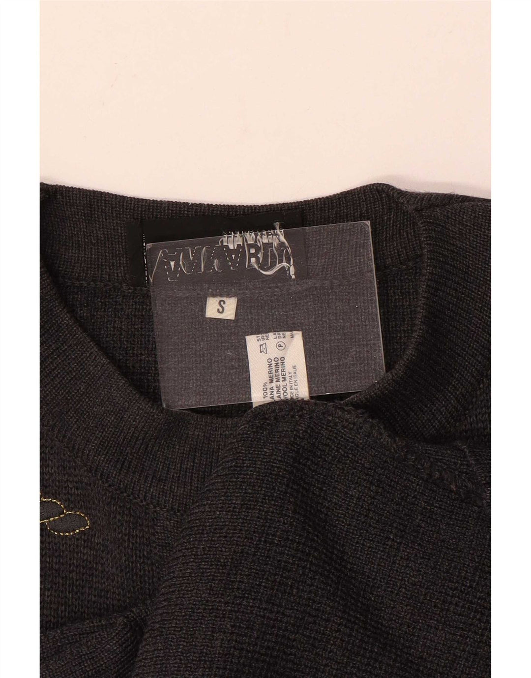 Vintage Damen Oversized Cardigan Pullover UK 10 Kleine graue Wolle