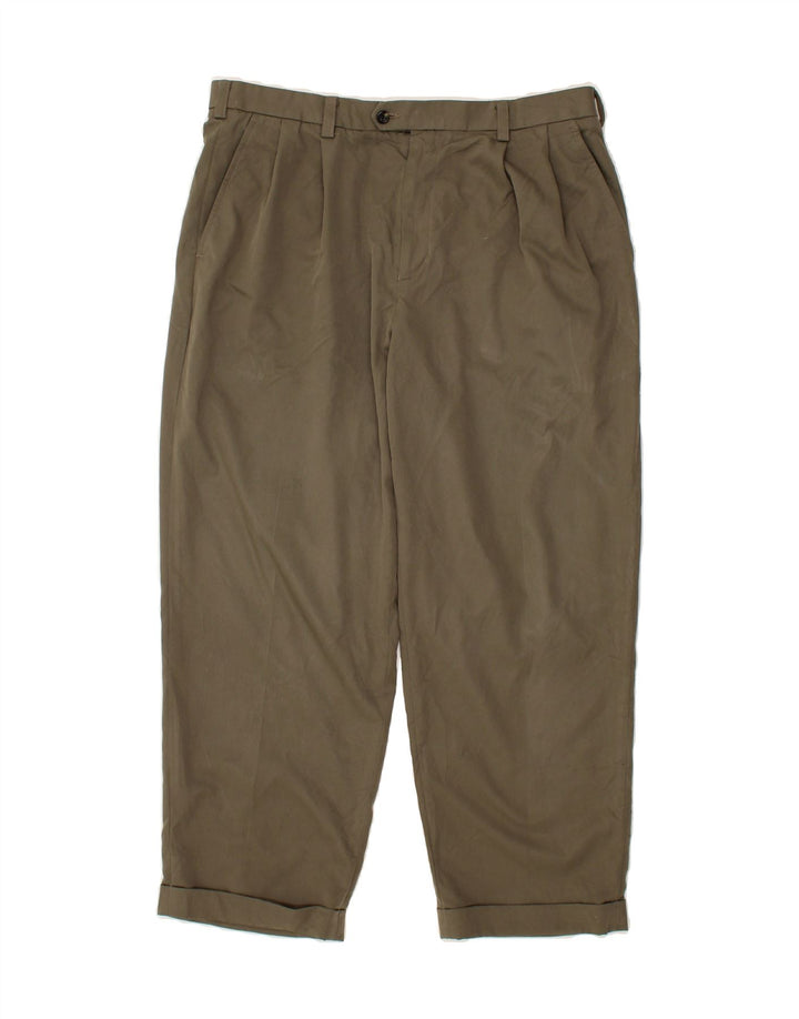 IZOD Mens Pegged Suit Trousers W36 L29 Green Polyester Vintage Izod and Second-Hand Izod from Messina Hembry 