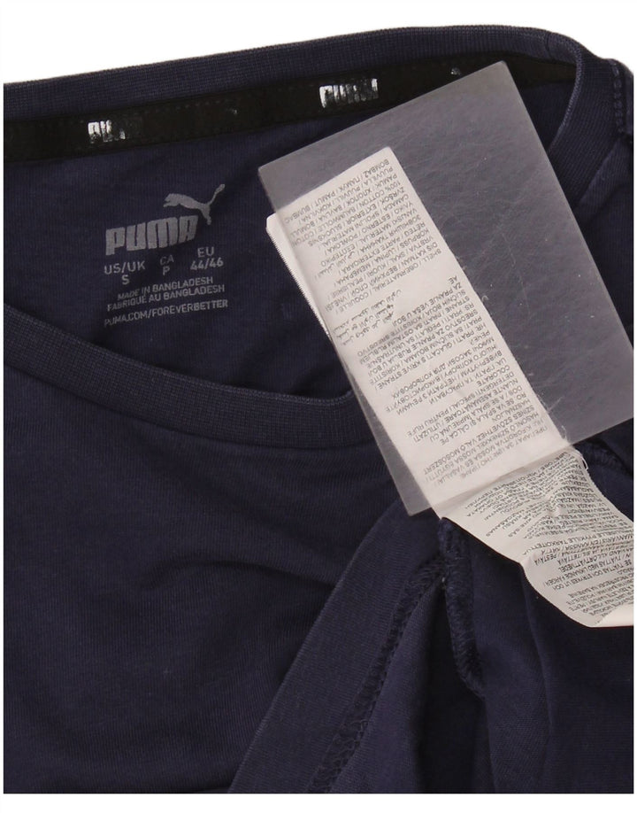 Puma Herren T-Shirt Top Small Marineblau Baumwolle
