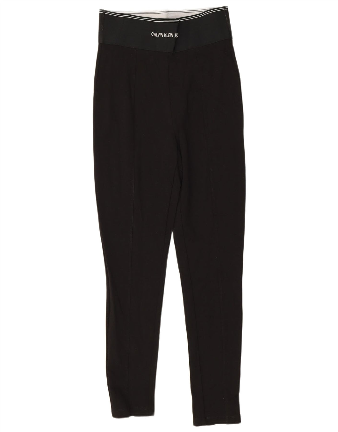 Calvin Klein Damen Graphic Leggings UK 8 Small Schwarze Viskose