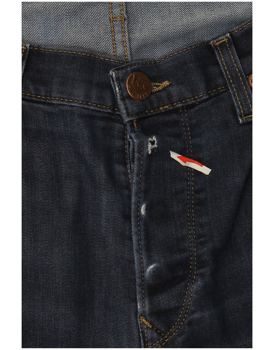 Lee Damen Daren Straight Jeans W33 L30 Marineblaue Baumwolle