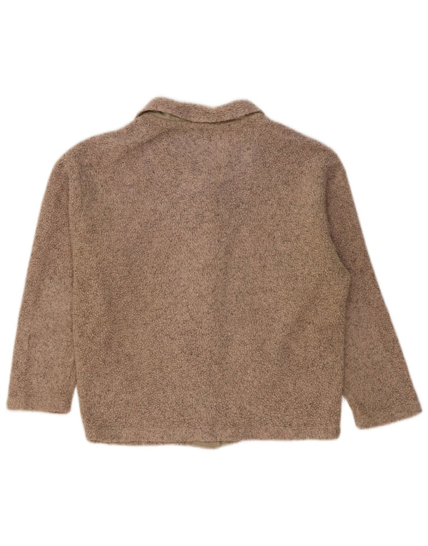 Columbia Womens Oversized Fleece Jacket UK 10 Small Beige Acrylic