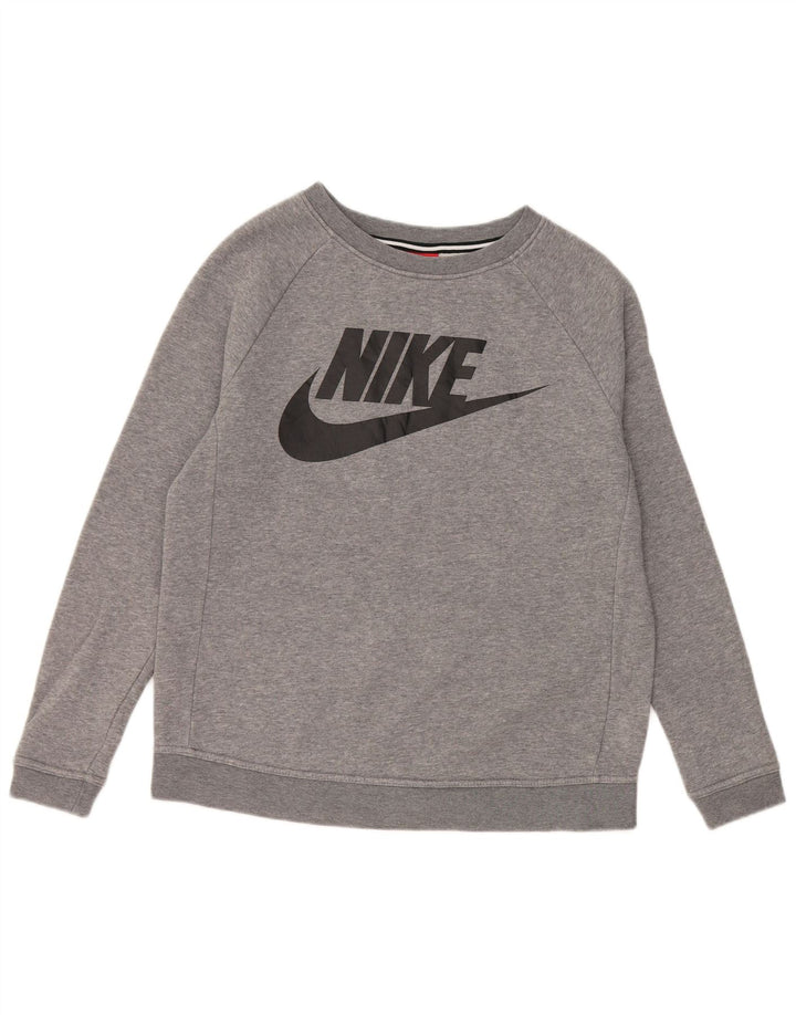 Nike Herren-Sweatshirt mit Grafik, Größe S, Grau, Baumwolle