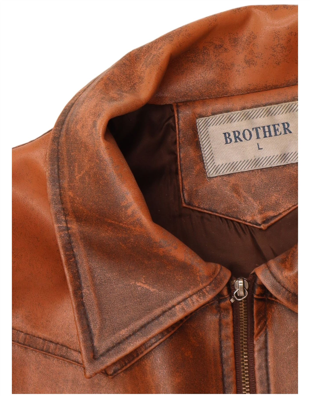 VINTAGE Damen Lederjacke UK 14 Large Braun