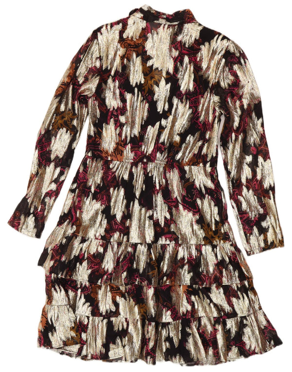 Monsoon Damen-Kleid mit langen Ärmeln, gestuft, Gr. 40, Größe S, mehrfarbig, Bohemian-Stil