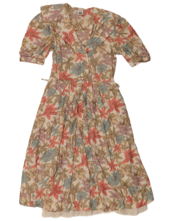 Neues schnelles Damen-A-Linien-Kleid, EU 36, klein, mehrfarbig, Blumen-Viskose