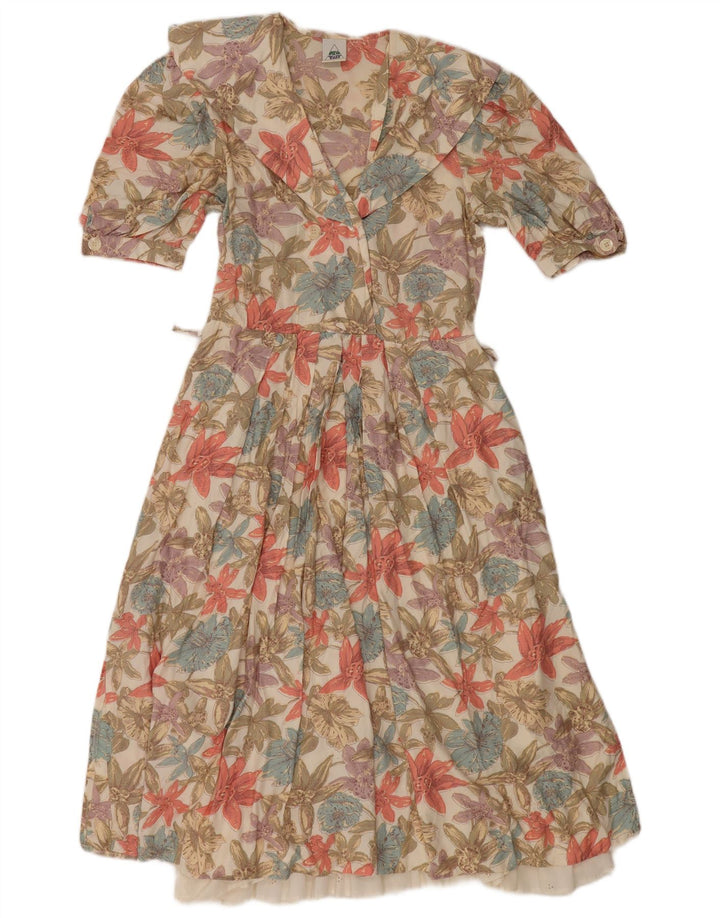 Neues schnelles Damen-A-Linien-Kleid, EU 36, klein, mehrfarbig, Blumen-Viskose