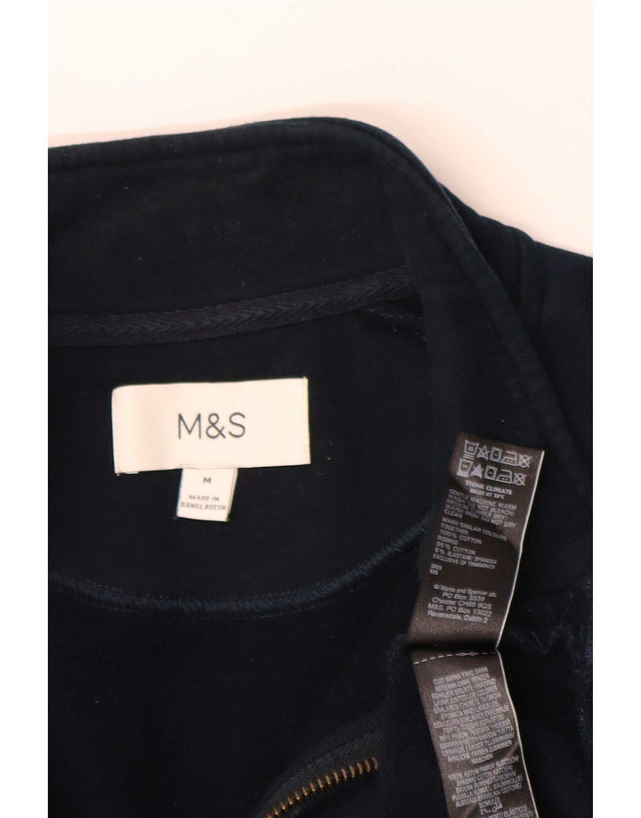 Marks & Spencer Herren-Sweatshirt mit 1/4-Reißverschluss, reguläre Passform, mittelgroß, Marineblau