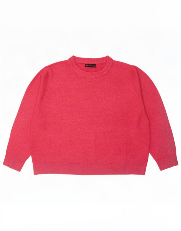 Marks & Spencer Damen-Pullover, übergroß, Rundhalsausschnitt, Gr. 18, XL, Rosa