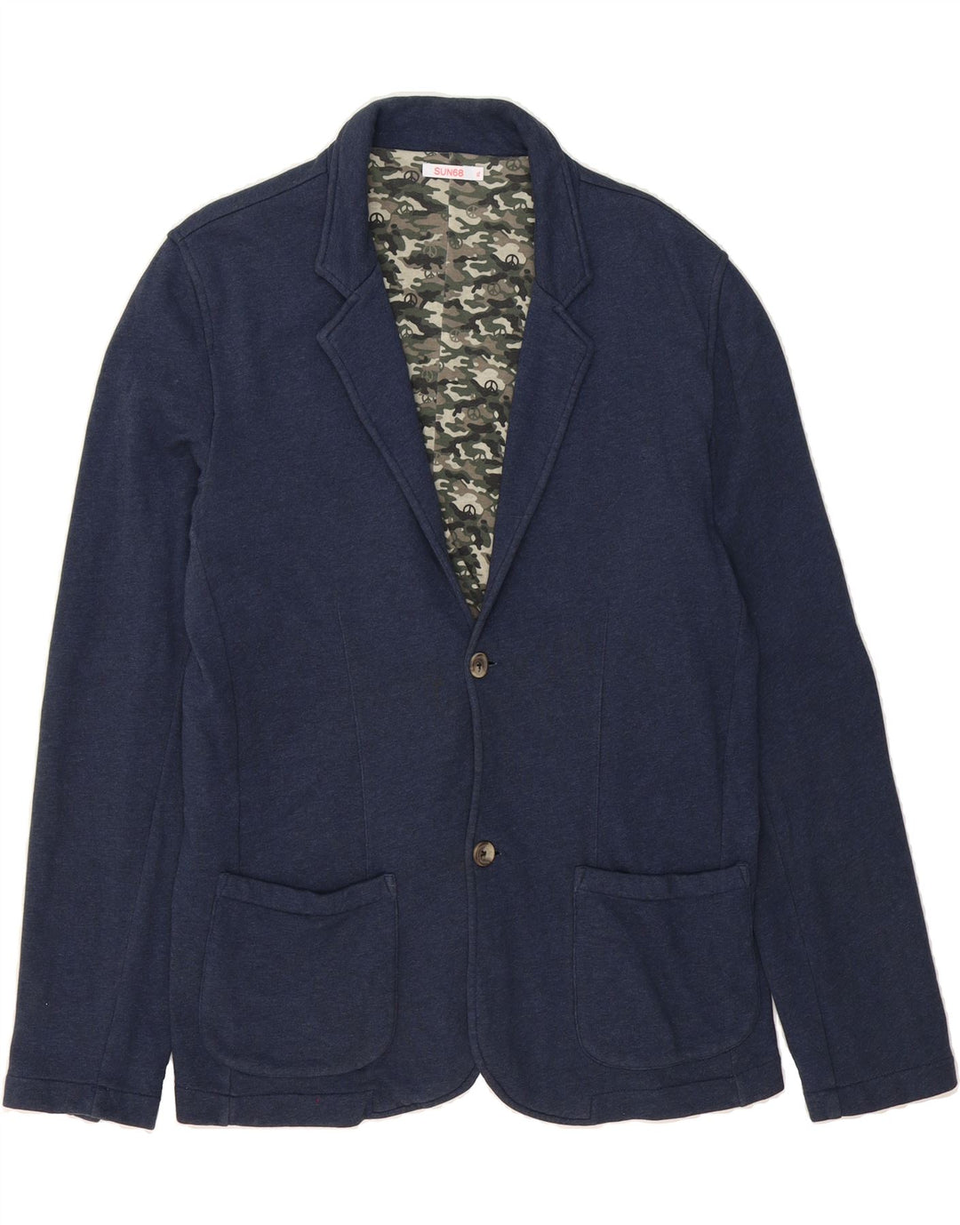 SUN68 Mens 2 Button Blazer Jacket UK 42 XL Navy Blue Cotton Vintage Sun68 and Second-Hand Sun68 from Messina Hembry 