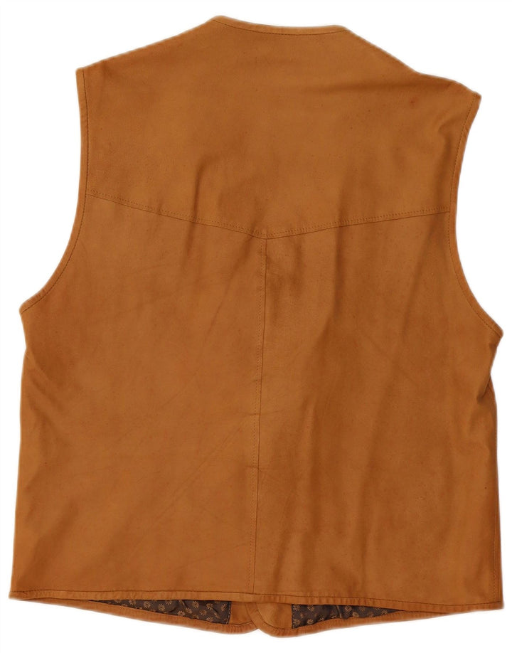 Vintage Herren Lederweste Mittelbraunes Leder