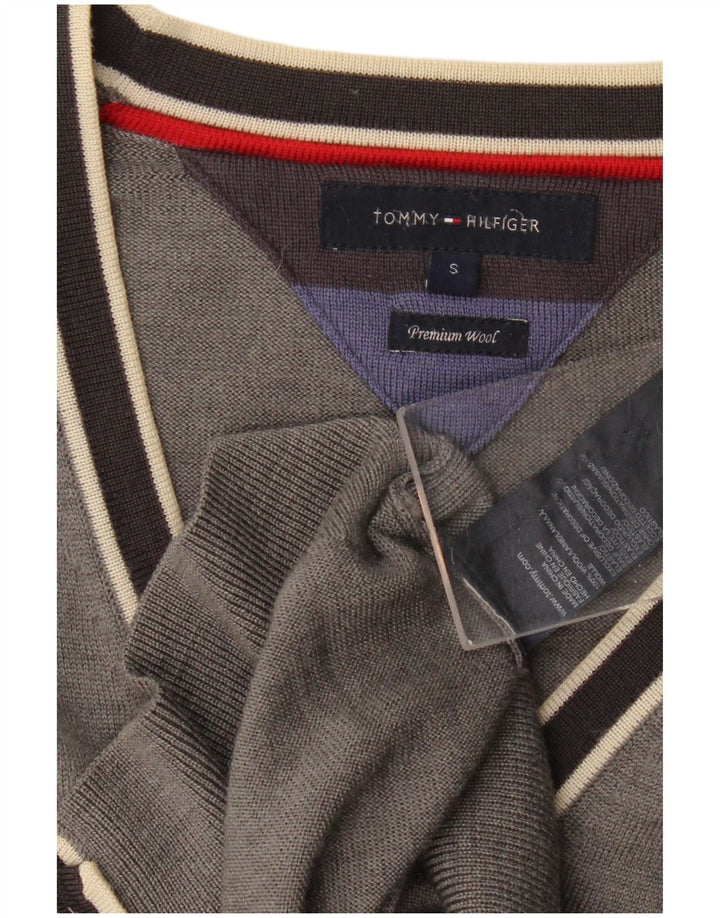Tommy Hilfiger Herren-Strickjacke, kleine graue Wolle