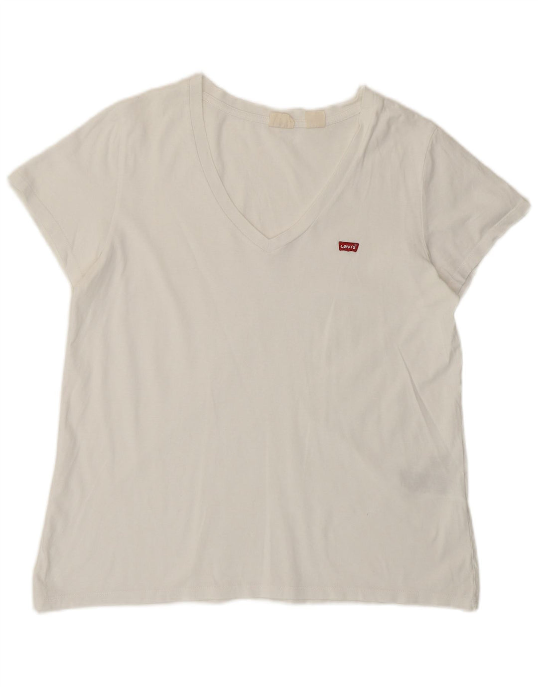 Levi's Damen T-Shirt Top UK 14 Large Weiße Baumwolle