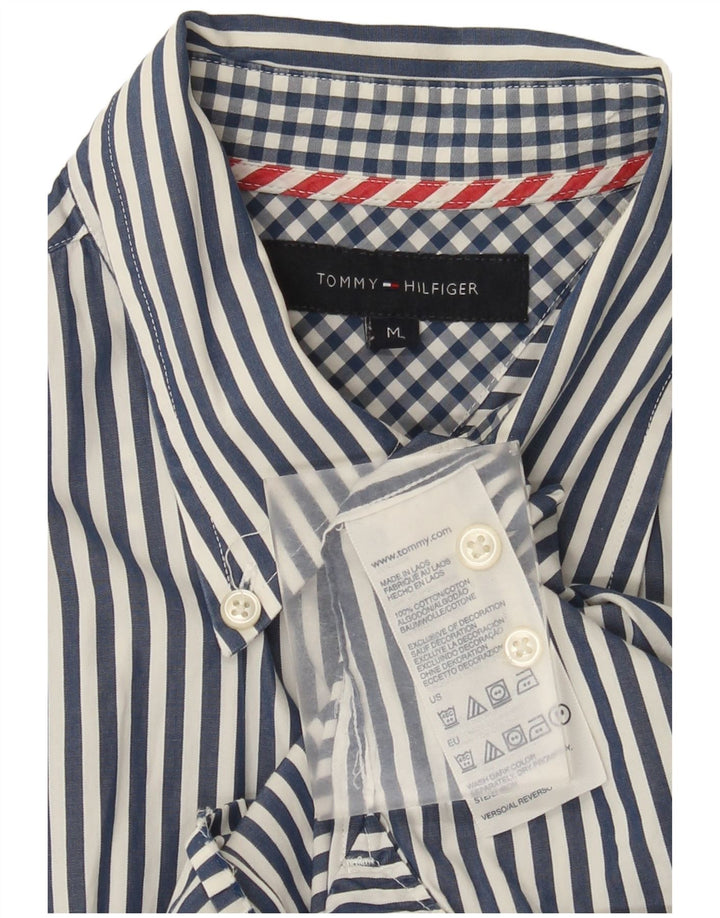 Tommy Hilfiger Herrenhemd mittelblau gestreift aus Baumwolle