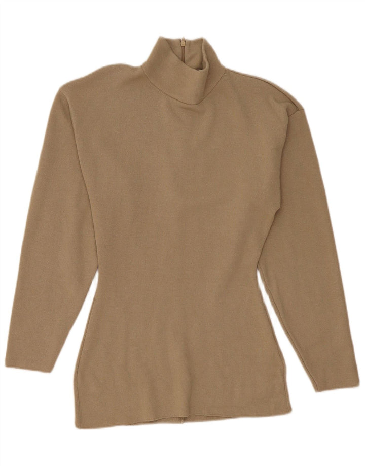 Rollkragenpullover für Damen von Zara, Gr. 10, Größe S, Beige, Viskose
