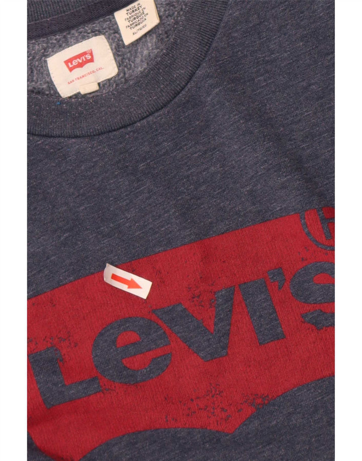 Levi's Herren-Sweatshirt mit Grafik, XL, marineblau gefleckte Baumwolle