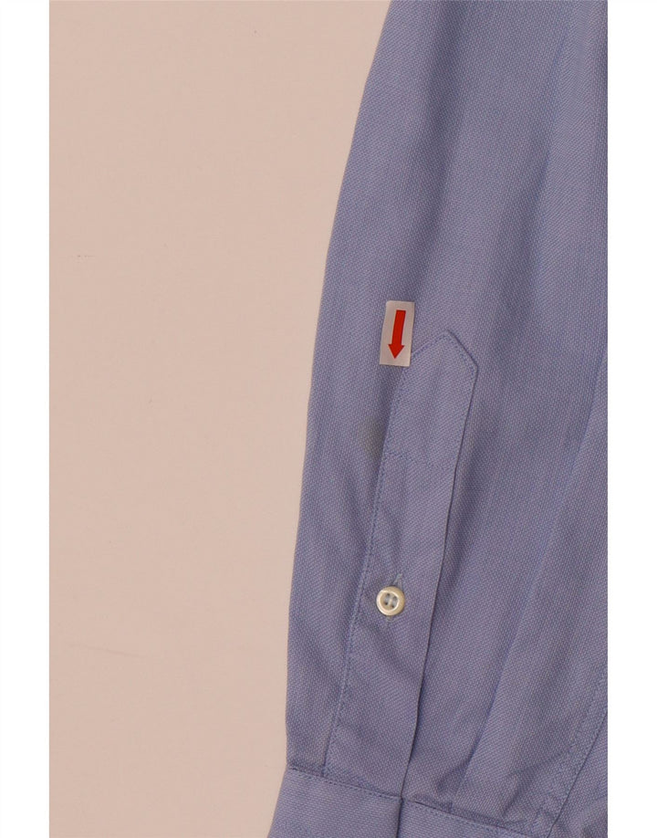 Roccobarocco Herrenhemd Größe 42 16 1/2 große blaue Baumwolle