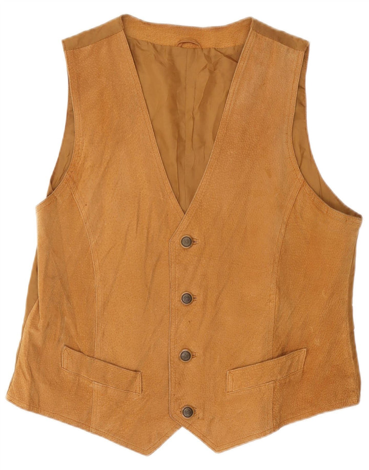 Vintage Herren Wildlederweste Mittelbeige Leder