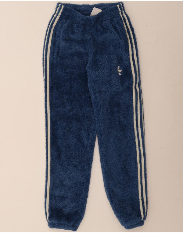 Adidas Damen Fleece-Trainingshose, Jogginghose, UK 4, XS, Blau, Polyester