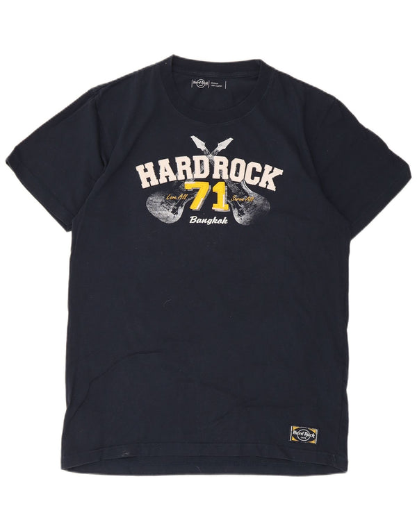 Hard Rock Cafe Herren Bangkok Grafik-T-Shirt aus mittelblauer Baumwolle