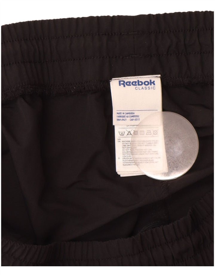 Reebok Herren-Trainingshose XL, schwarzes Nylon