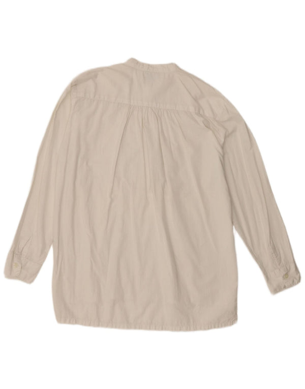Charro Damen Langarmblusenoberteil UK 18 XL Weiß geblümte Viskose