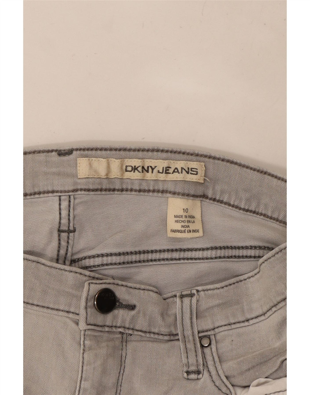 DKNY Damen Jeansshorts US 10 Large W27 Graue Baumwolle