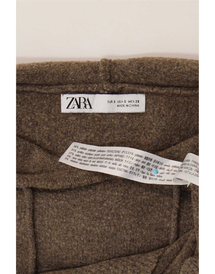 Zara Damen-Pullover mit Kapuze, übergroß, Gr. 10, Größe S, braun, Polyester