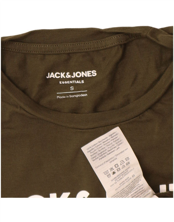 Jack & Jones Herren-T-Shirt mit Grafik, Größe S, Khaki, Baumwolle