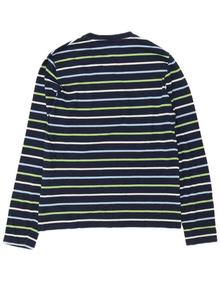 Converse Herren Grafik-Oberteil, langärmelig, groß, marineblau, gestreift, Baumwolle