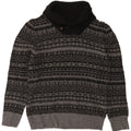 EDDIE BAUER Herren-Pullover mit Schalkragen, kleine graue Fair-Isle-Wolle