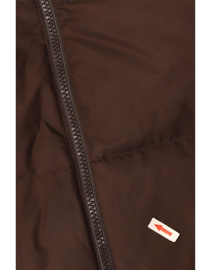 Benetton Herren Wattierte Jacke UK 38 Mittelbraunes Polyamid