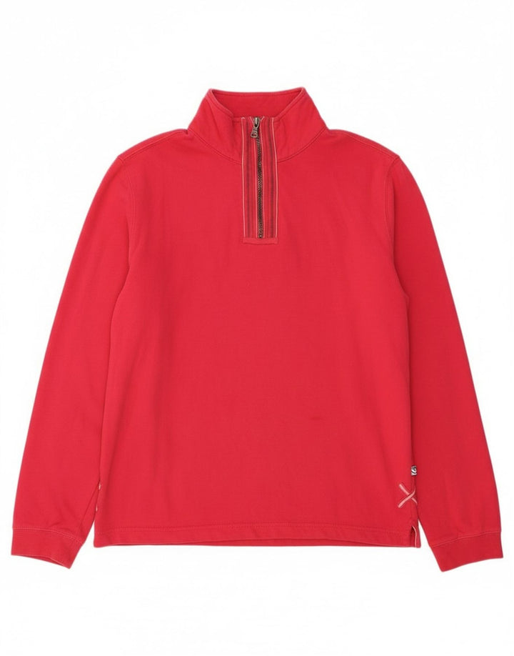 White Stuff Damen-Sweatshirt mit Reißverschluss am Hals, UK 12, mittelrosa, Baumwolle