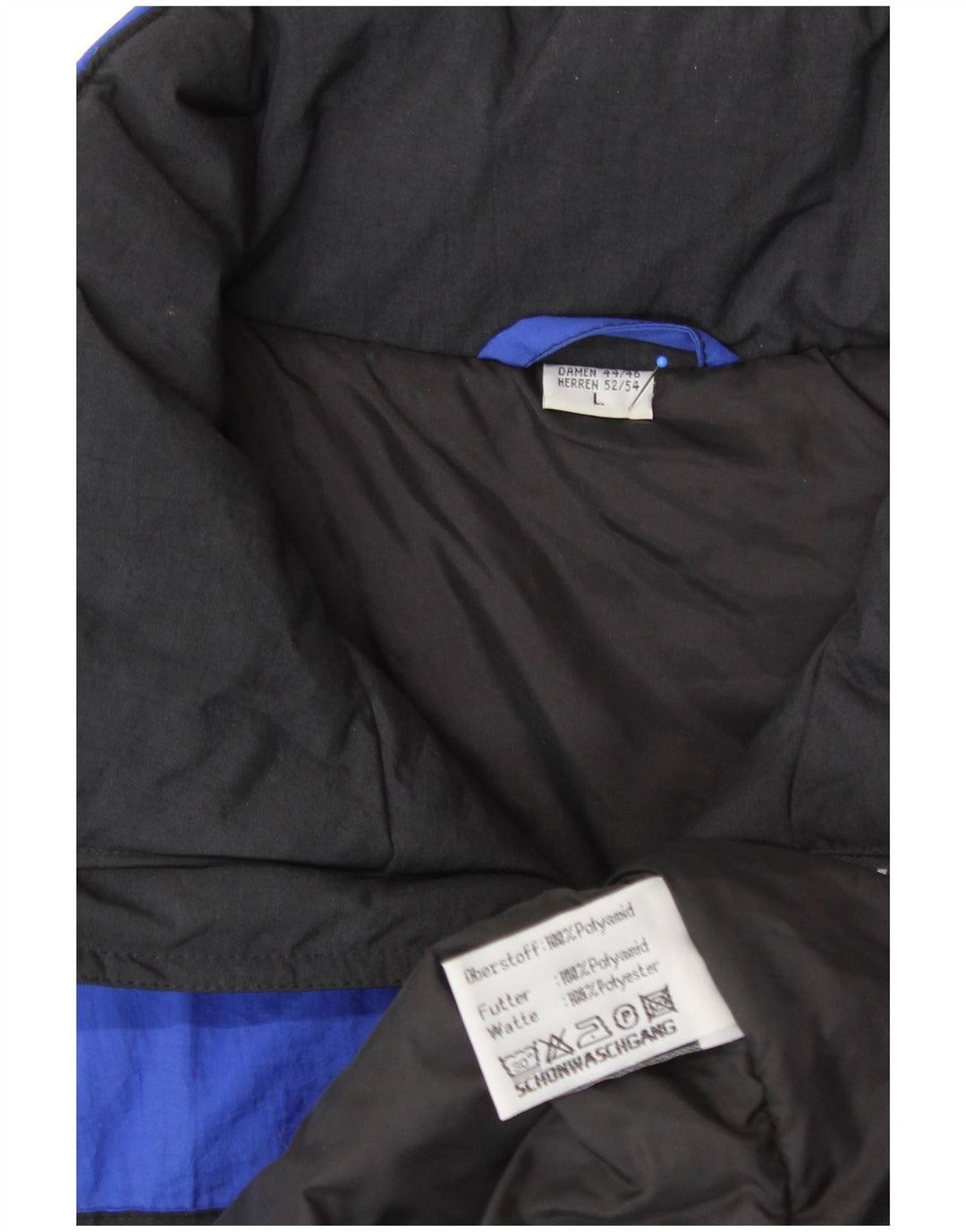VINTAGE Herren-Skijacke mit Kapuze, UK 40, großes blaues Polyamid