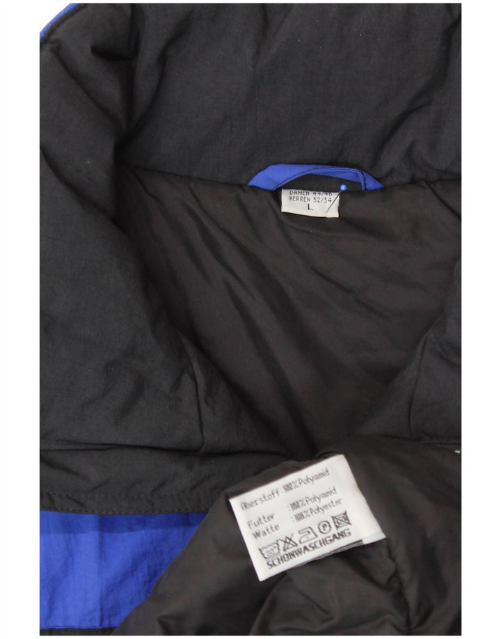 VINTAGE Herren-Skijacke mit Kapuze, UK 40, großes blaues Polyamid
