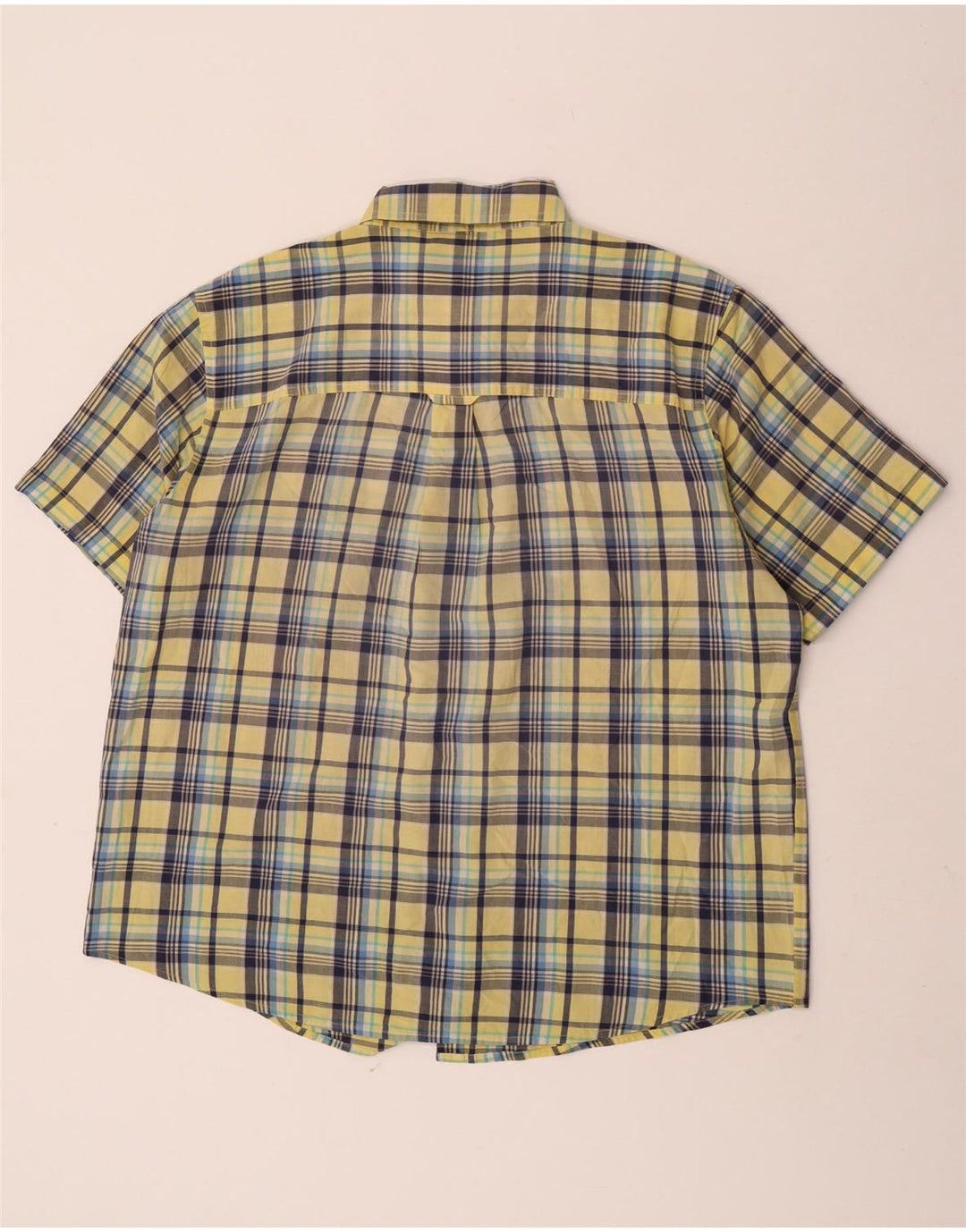 Chaps Herren-Kurzarmhemd XL, gelb kariert, Baumwolle